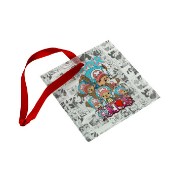 Chopper One Piece, Christmas ornament, glass square ornament 9x9cm