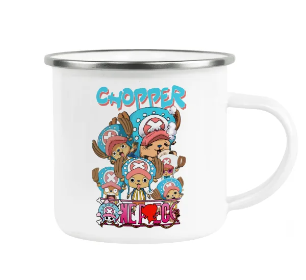 Chopper One Piece — Metallic enamel cup white 360ml