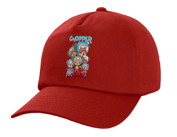 Chopper One Piece — Πεντάφυλλο Καπέλο Ενηλίκων Baseball, 100% Βαμβακερό,  Κόκκινο (ΒΑΜΒΑΚΕΡΟ, ΕΝΗΛΙΚΩΝ, UNISEX, ONE SIZE)