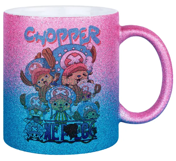 Chopper One Piece — Κούπα Χρυσή/Μπλε Glitter, κεραμική, 330ml