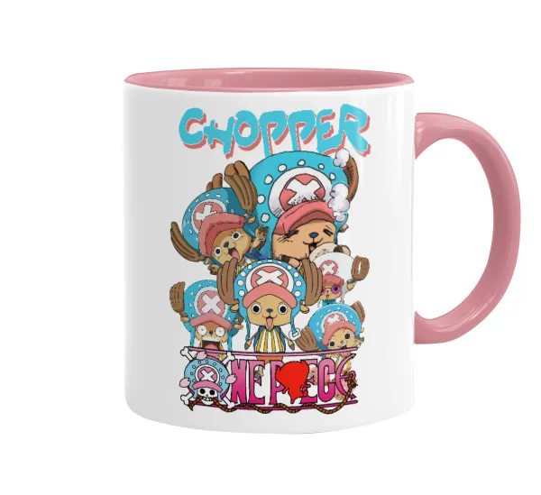 Chopper One Piece — Κούπα χρωματιστή ροζ, κεραμική, 330ml