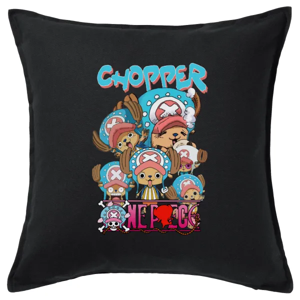 Chopper One Piece — Μαξιλάρι καναπέ Μαύρο 100% βαμβάκι, περιέχεται το γέμισμα (50x50cm)