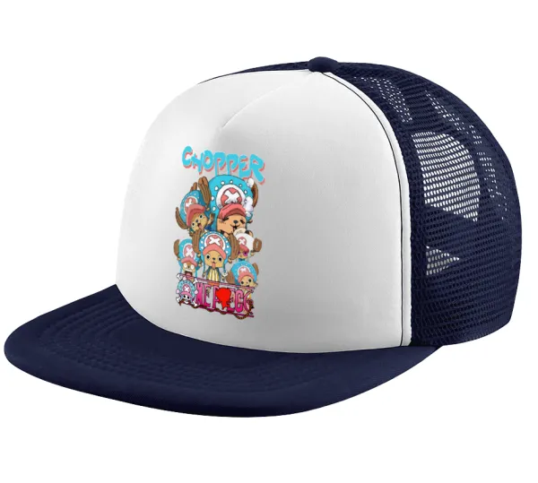 Chopper One Piece — Καπέλο παιδικό Soft Trucker με Δίχτυ ΜΠΛΕ ΣΚΟΥΡΟ/ΛΕΥΚΟ (POLYESTER, ΠΑΙΔΙΚΟ, ONE SIZE)