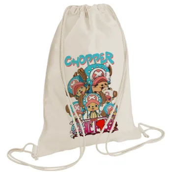 Chopper One Piece, Τσάντα πλάτης πουγκί GYMBAG natural (28x40cm)
