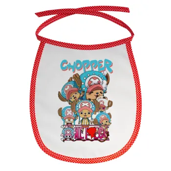 Chopper One Piece, Σαλιάρα μωρού αλέκιαστη με κορδόνι Κόκκινη