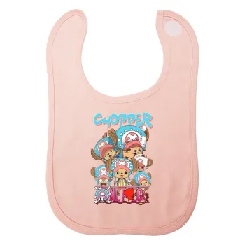 Chopper One Piece, Σαλιάρα με Σκρατς ΡΟΖ 100% Organic Cotton (0-18 months)