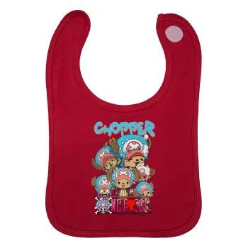 Chopper One Piece, Σαλιάρα με Σκρατς Κόκκινη 100% Organic Cotton (0-18 months)