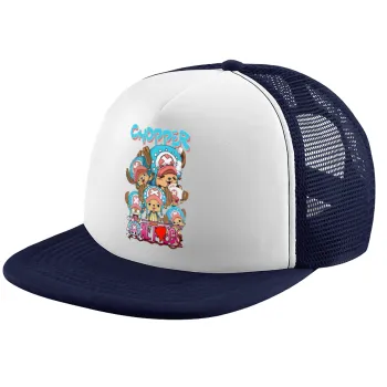 Chopper One Piece, Children's Soft Trucker Cap with Dark Blue/White Mesh (POLYESTER, CHILDREN, ONE SIZE)