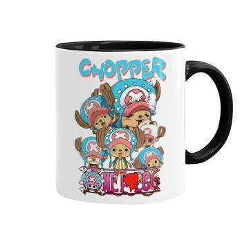 Chopper One Piece, Κούπα χρωματιστή μαύρη, κεραμική, 330ml