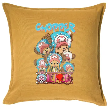 Chopper One Piece, Μαξιλάρι καναπέ Κίτρινο 100% βαμβάκι, περιέχεται το γέμισμα (50x50cm)