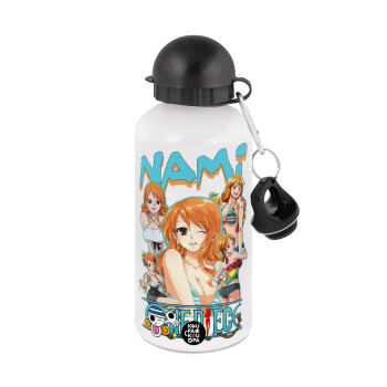 Nami One Piece, Metal water bottle, White, aluminum 500ml