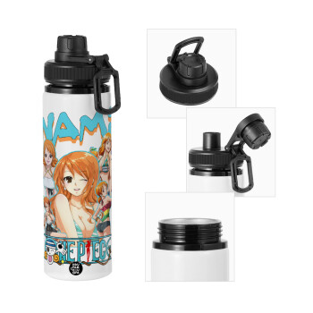 Nami One Piece, Metal water bottle with safety cap, aluminum 850ml