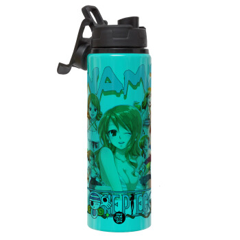 Nami One Piece, Metallic water bottle with safety lid, 850ml aluminum
