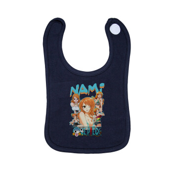 Nami One Piece, Σαλιάρα με Σκρατς 100% Organic Cotton Μπλε (0-18 months)