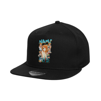 Nami One Piece, Καπέλο παιδικό Snapback, 100% Βαμβακερό, Μαύρο