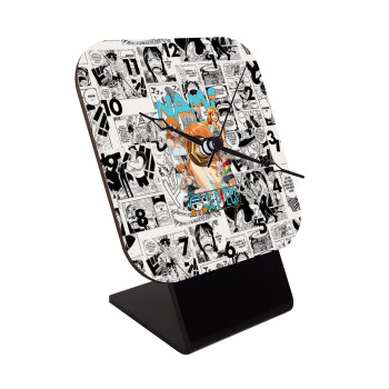 Nami One Piece, Επιτραπέζιο ρολόι ξύλινο με δείκτες (10cm)