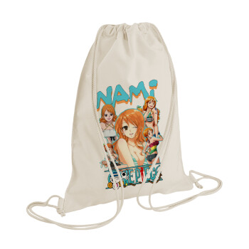 Nami One Piece, Τσάντα πλάτης πουγκί GYMBAG natural (28x40cm)