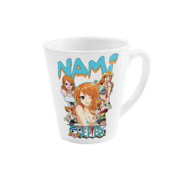 Nami One Piece, Κούπα κωνική Latte Λευκή, κεραμική, 300ml