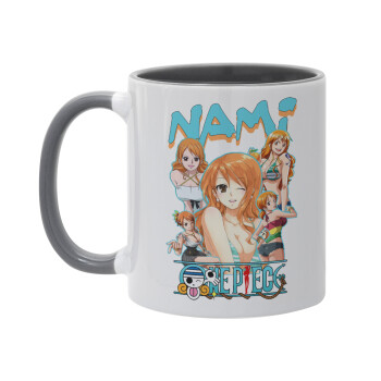 Nami One Piece, Κούπα χρωματιστή γκρι, κεραμική, 330ml