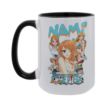 Nami One Piece, Κούπα Mega 15oz, κεραμική Μαύρη, 450ml