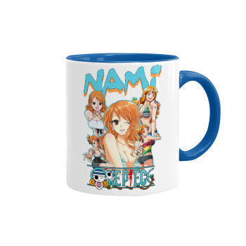 Nami One Piece, Κούπα χρωματιστή μπλε, κεραμική, 330ml