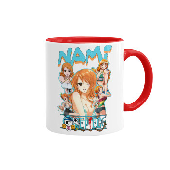 Nami One Piece, Κούπα χρωματιστή κόκκινη, κεραμική, 330ml