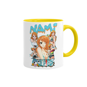 Nami One Piece, Κούπα χρωματιστή κίτρινη, κεραμική, 330ml