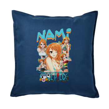 Nami One Piece, Sofa cushion Blue 50x50cm includes filling