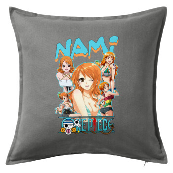 Nami One Piece, Sofa cushion Grey 50x50cm includes filling