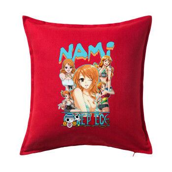 Nami One Piece, Sofa cushion RED 50x50cm includes filling