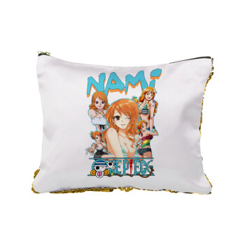 Nami One Piece, Τσαντάκι νεσεσέρ με πούλιες (Sequin) Χρυσό