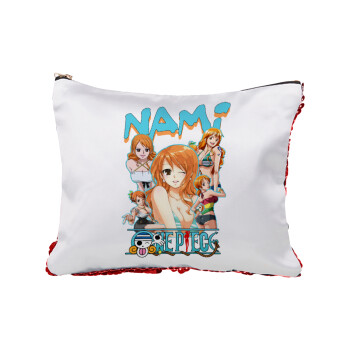 Nami One Piece, Τσαντάκι νεσεσέρ με πούλιες (Sequin) Κόκκινο
