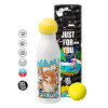 Tennis ball Metal mug thermos White, double wall, 550ml