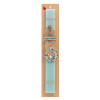 Easter Set, wooden keychain & aromatic flat Easter candle (30cm) (TURQUOISE)