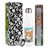 Easter candle, metallic white thermos bottle (500ml) & aromatic flat candle (30cm) (GRAY)