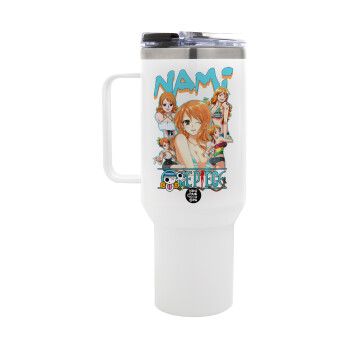 Nami One Piece, Mega Stainless steel Tumbler with lid, double wall 1,2L