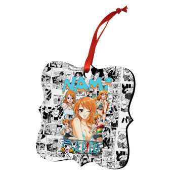 Nami One Piece, Christmas ornament polygon wooden 7.5cm