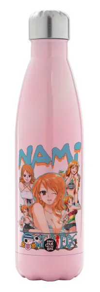 Nami One Piece — Metal mug thermos Pink Iridiscent (Stainless steel), double wall, 500ml