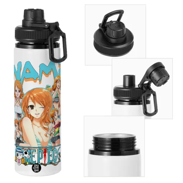 Nami One Piece — Μεταλλικό παγούρι νερού με καπάκι ασφαλείας, αλουμινίου 850ml