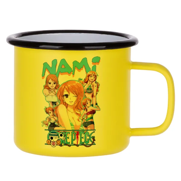 Nami One Piece — Κούπα Μεταλλική εμαγιέ ΜΑΤ Κίτρινη 360ml