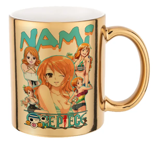 Nami One Piece — Κούπα κεραμική, χρυσή καθρέπτης, 330ml