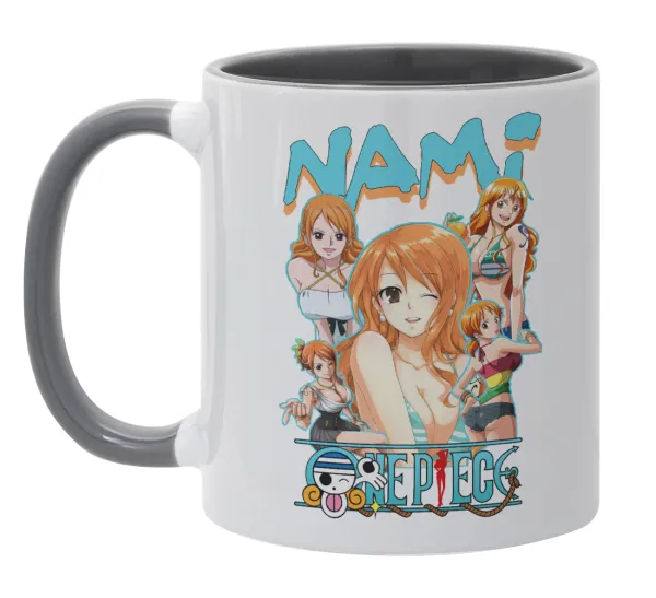 Nami One Piece — Κούπα χρωματιστή γκρι, κεραμική, 330ml