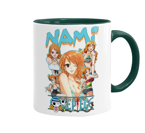 Nami One Piece — Κούπα χρωματιστή πράσινη, κεραμική, 330ml