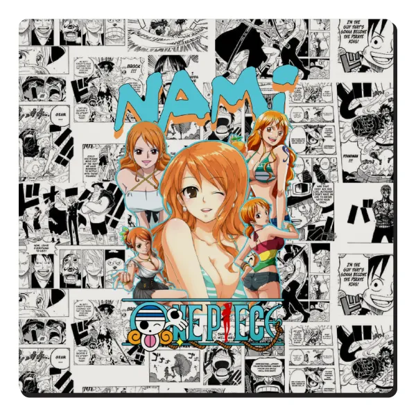 Nami One Piece — Τετράγωνο μαγνητάκι ξύλινο 6x6cm