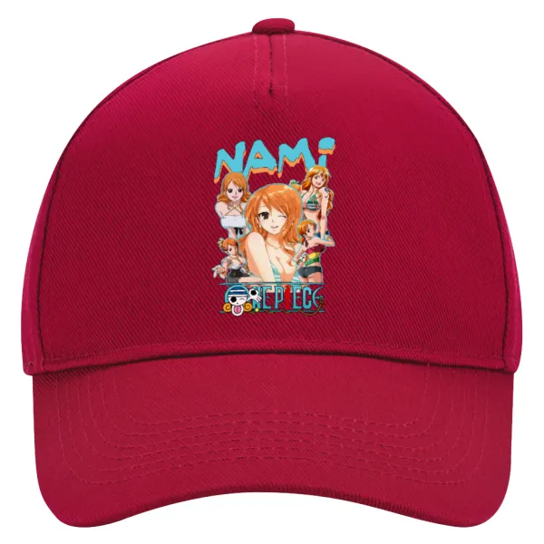 Nami One Piece — Καπέλο Ενηλίκων Ultimate ΚΟΚΚΙΝΟ, (100% ΒΑΜΒΑΚΕΡΟ DRILL, ΕΝΗΛΙΚΩΝ, UNISEX, ONE SIZE)