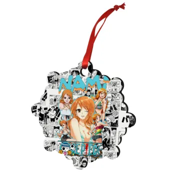 Nami One Piece, Στολίδι Χριστουγεννιάτικο στολίδι snowflake ξύλινο 7.5cm
