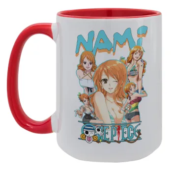 Nami One Piece, Κούπα Mega 15oz, κεραμική Κόκκινη, 450ml