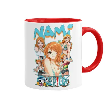 Nami One Piece, Κούπα χρωματιστή κόκκινη, κεραμική, 330ml