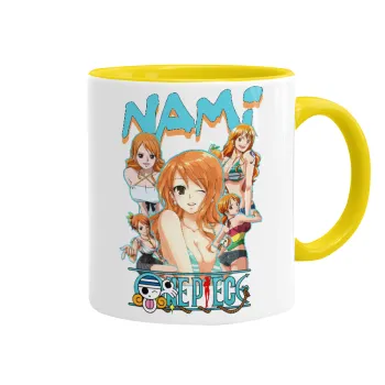 Nami One Piece, Κούπα χρωματιστή κίτρινη, κεραμική, 330ml