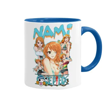 Nami One Piece, Κούπα χρωματιστή μπλε, κεραμική, 330ml